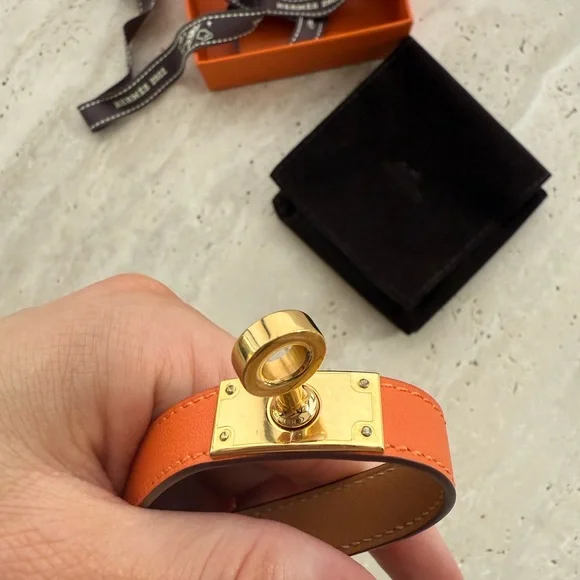 Hermes Kelly Double Tour Orange Gold **like new**